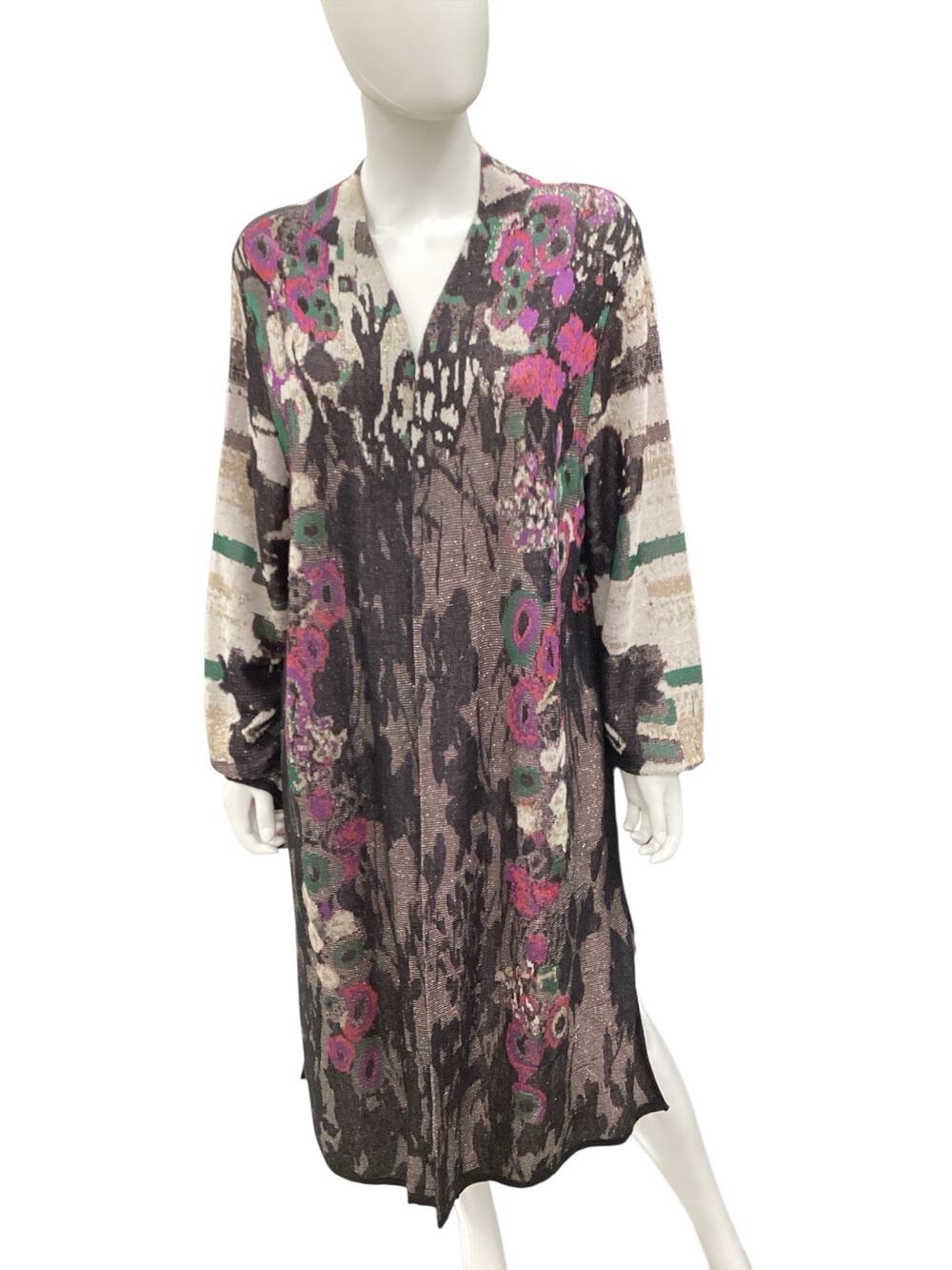 Marina Rinaldi Cardigan Women’s Size XL No Closure Fine Knit Pockets Side Slits